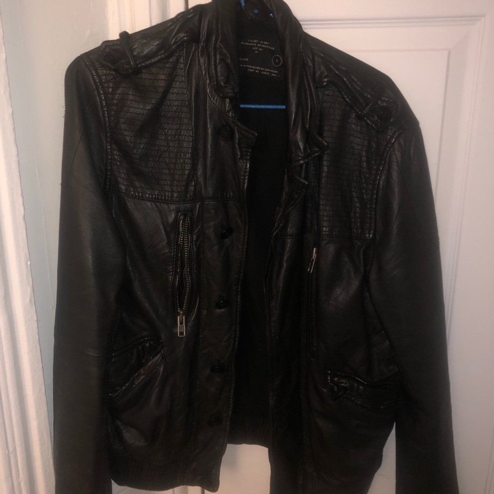 Allsaints Mens Leather Jacket Small